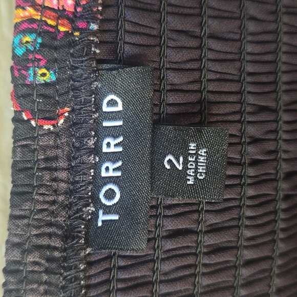 Torrid Two-piece Matching black Paisley Summer Pants Set 2x 18 20 - Picture 14 of 16